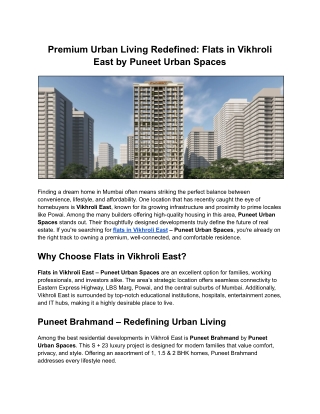 Premium Urban Living Redefined_ Flats in Vikhroli East by Puneet Urban Spaces