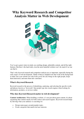 Why Keyword Research and Competitor Analysis Matter in Web Development