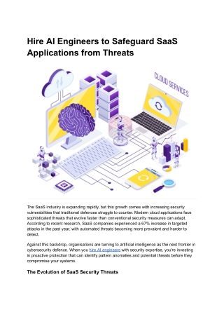 Hire AI Engineers to Safeguard SaaS Applications from Threats