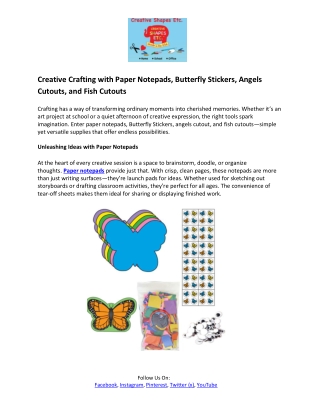 Creative Shapes Etc- Butterfly Stickers