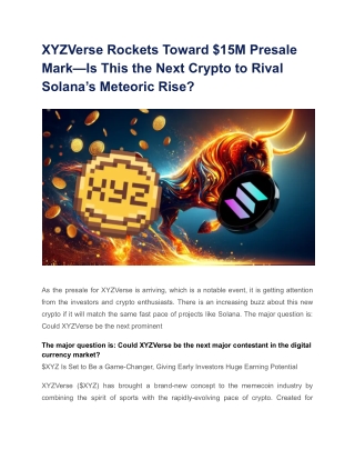 XYZVerse Rockets Toward $15M Presale