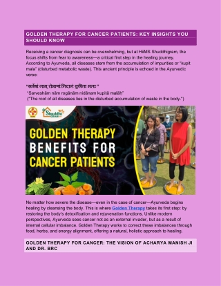 Golden Therapy Benefits for Cancer Patients: What You Should Know