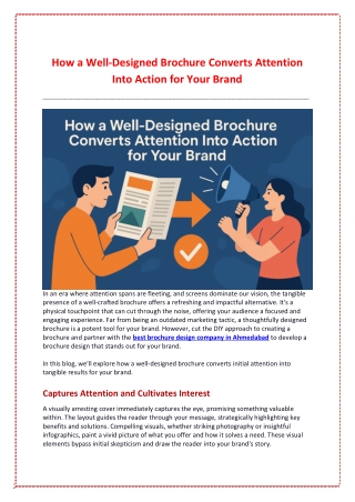 How a Well-Designed Brochure Converts Attention Into Action for Your Brand