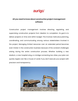 All you need to know about construction project management software