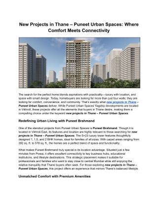 New Projects in Thane – Puneet Urban Spaces_ Where Comfort Meets Connectivity