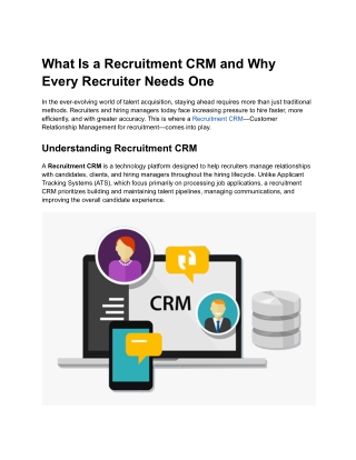 What Is a Recruitment CRM and Why Every Recruiter Needs One