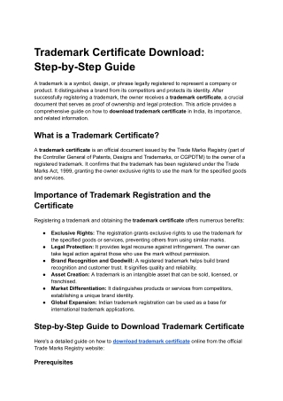 Trademark Certificate Download_ Step-by-Step Guide