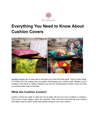 Everything You Need to Know About Cushion Covers