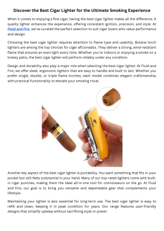 Discover the Best Cigar Lighter for the Ultimate Smoking Experience