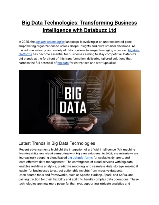 big data technologies transforming business