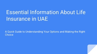 Essential Information About Life Insurance in UAE (1)