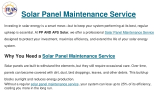 Solar Panel Maintenance Service