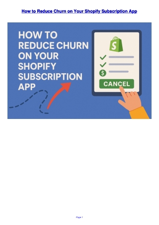 how to reduce churn on your shopify subscription