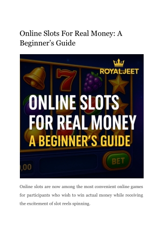 online slots for real money a beginner s guide
