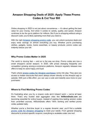 Amazon Shopping Deals of 2025 Apply These Promo Codes & Cut Your Bill