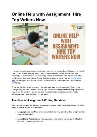 online help with assignment hire top writers now