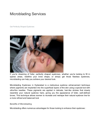 Eyebrows Microblading Services - Advanced GroHair & GloSkin Kompally