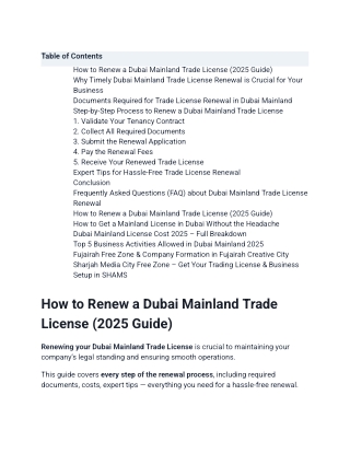 How to Renew a Dubai Mainland Trade License (2025 Guide)