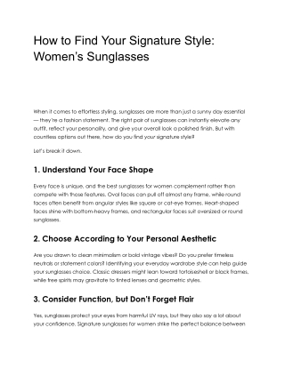 How to Find Your Signature Style_ Women’s Sunglasses