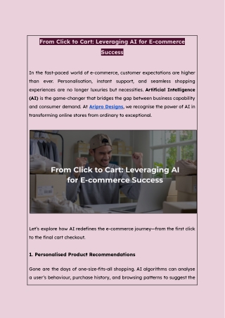 From Click to Cart: Leveraging AI for E-commerce Success