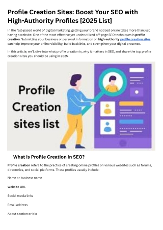 profile creation sites boost your seo with high