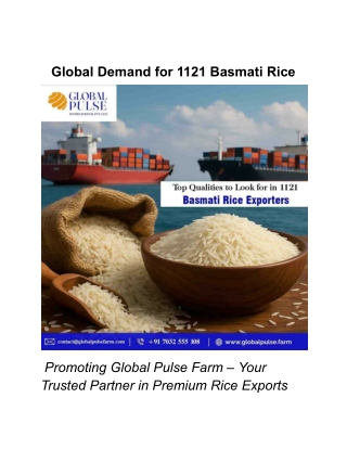 global demand for 1121 basmati rice