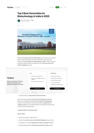 Top 5 Best Universities for Biotechnology in India in 2025