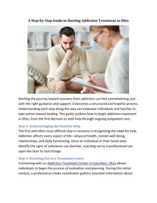 A Step-by-Step Guide to Starting Addiction Treatment in Ohio