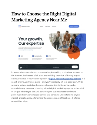 How to Choose the Right Digital Marketing Agency Near Me