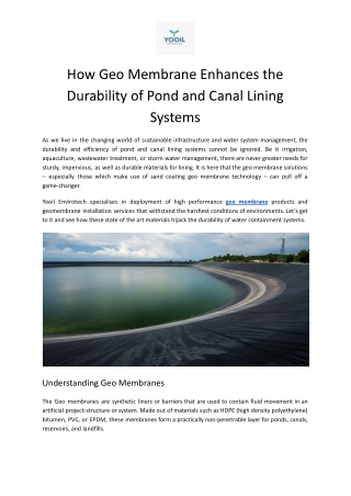 Sand Coating Geomembrane: Durable Water Linings