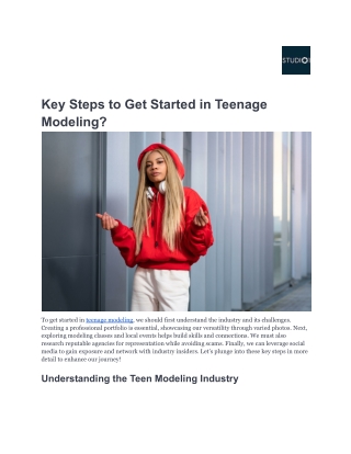 key steps to get started in teenage modeling