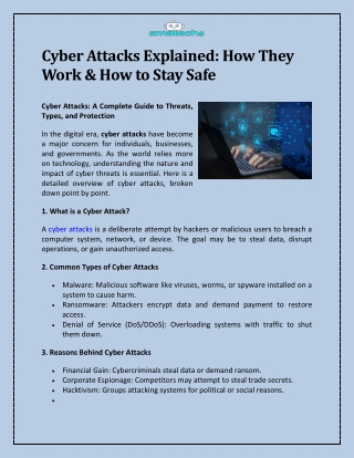 Cyber Attacks Explained: How They Work & How to Stay Safe