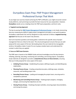 dumpsboss exam prep pmp project management
