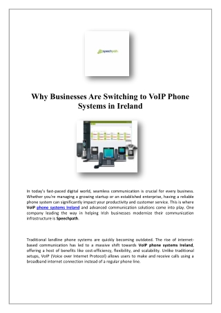 Telephone Systems Ireland | Speechpath