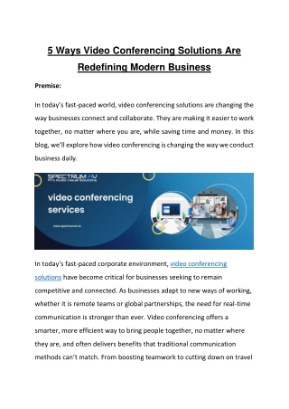 5 Ways Video Conferencing Solutions Are Redefining Modern Business