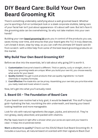 DIY Beard Care Build Your Own Beard Grooming Kit
