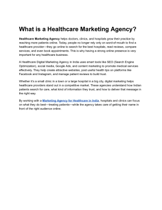 Top Healthcare Digital Marketing Agency in India for Hospitals & Clinics