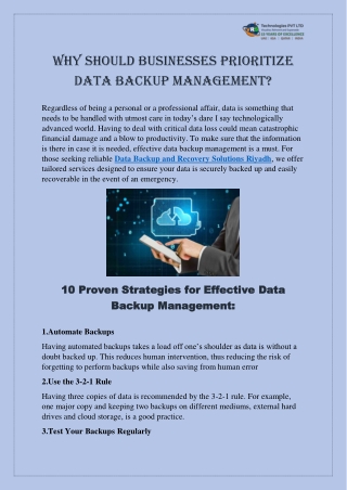 why should businesses prioritize data backup