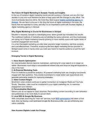 The Future Of Digital Marketing In Sonipat_ Trends and Insights