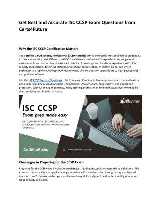 get best and accurate isc ccsp exam questions