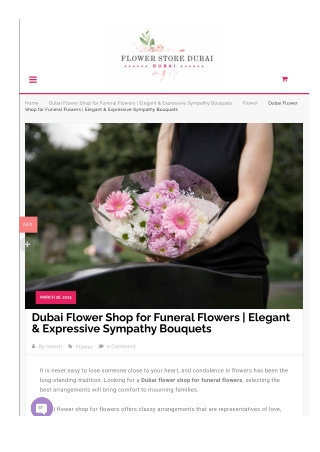 Sympathy & Funeral Flowers Delivered in Dubai