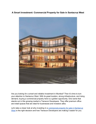 A Smart Investment_ Commercial Property for Sale in Santacruz West