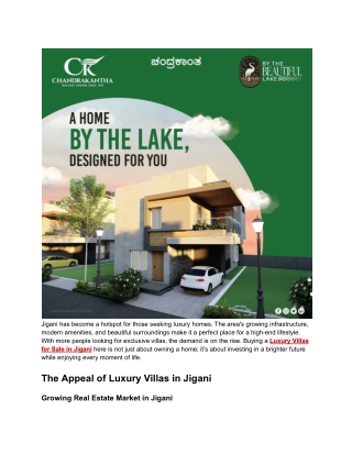 Luxury Villas for Sale in Jigani