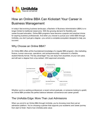 How an Online BBA Can Kickstart Your Career in Business Management