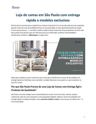 Loja de camas em São Paulo com entrega rápida e modelos exclusivos