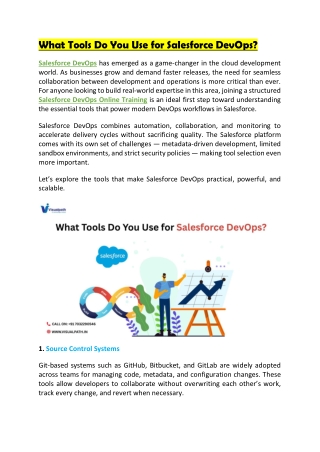 what tools do you use for salesforce devops