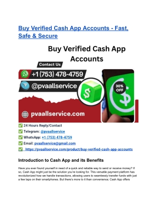 Buy Verified Cash App Accounts - Fast, Safe & Secure