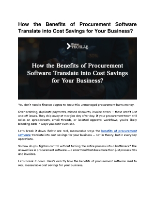 How the Benefits of Procurement Software Translate into Cost Savings for Your Business.docx