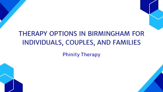 Therapy Options in Birmingham for Individuals, Couples, and Families