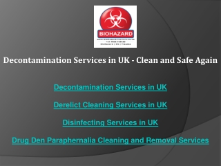 Decontamination Services in UK - Clean and Safe Again